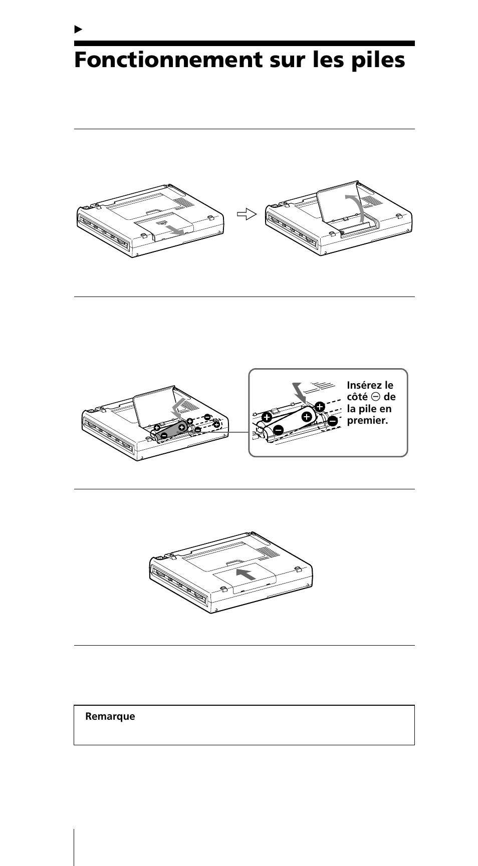 Fonctionnement sur les piles | Sony ICF-SW7600GR User Manual | Page 48 / 242