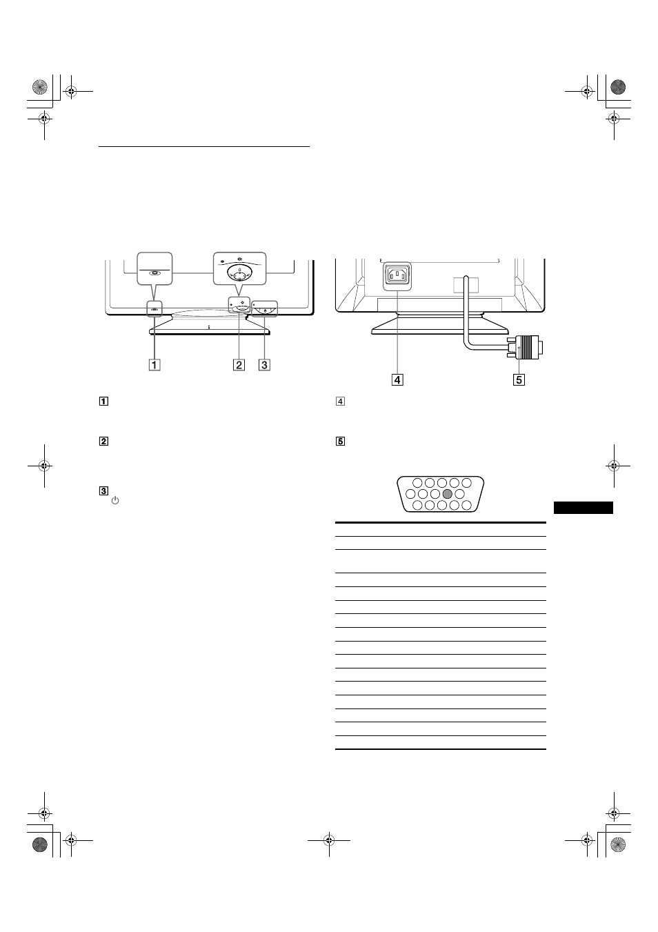 Identificazione dei componenti e dei comandi | Sony CPD-E100E User Manual | Page 61 / 88