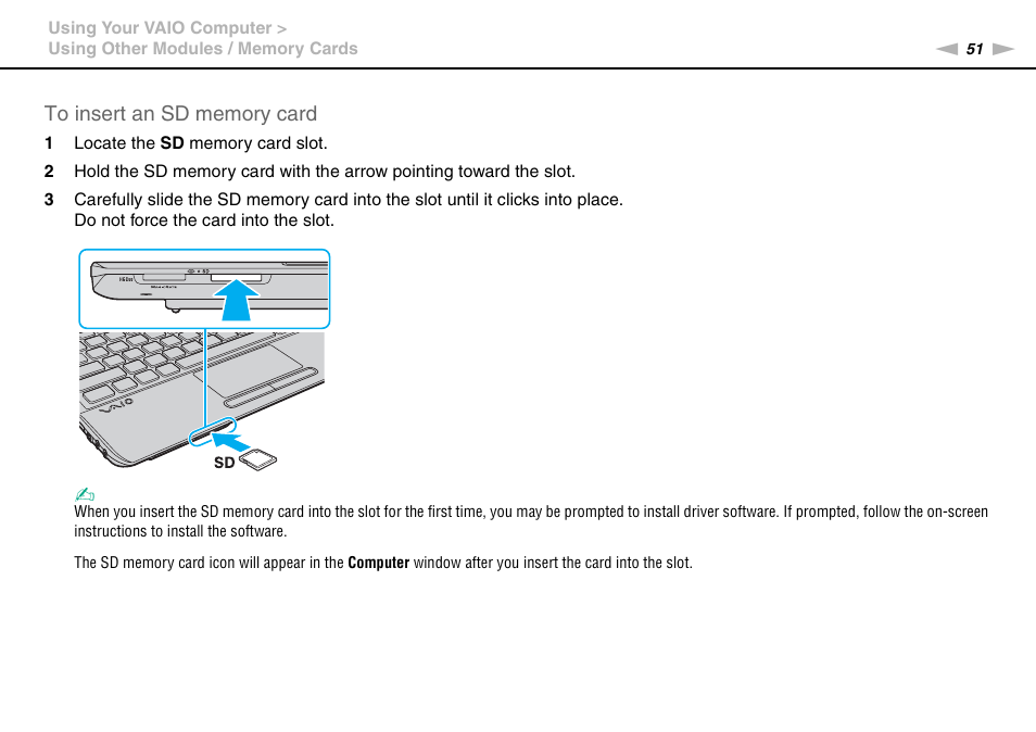 Sony VAIO VPCY21 SERIES User Manual | Page 51 / 157