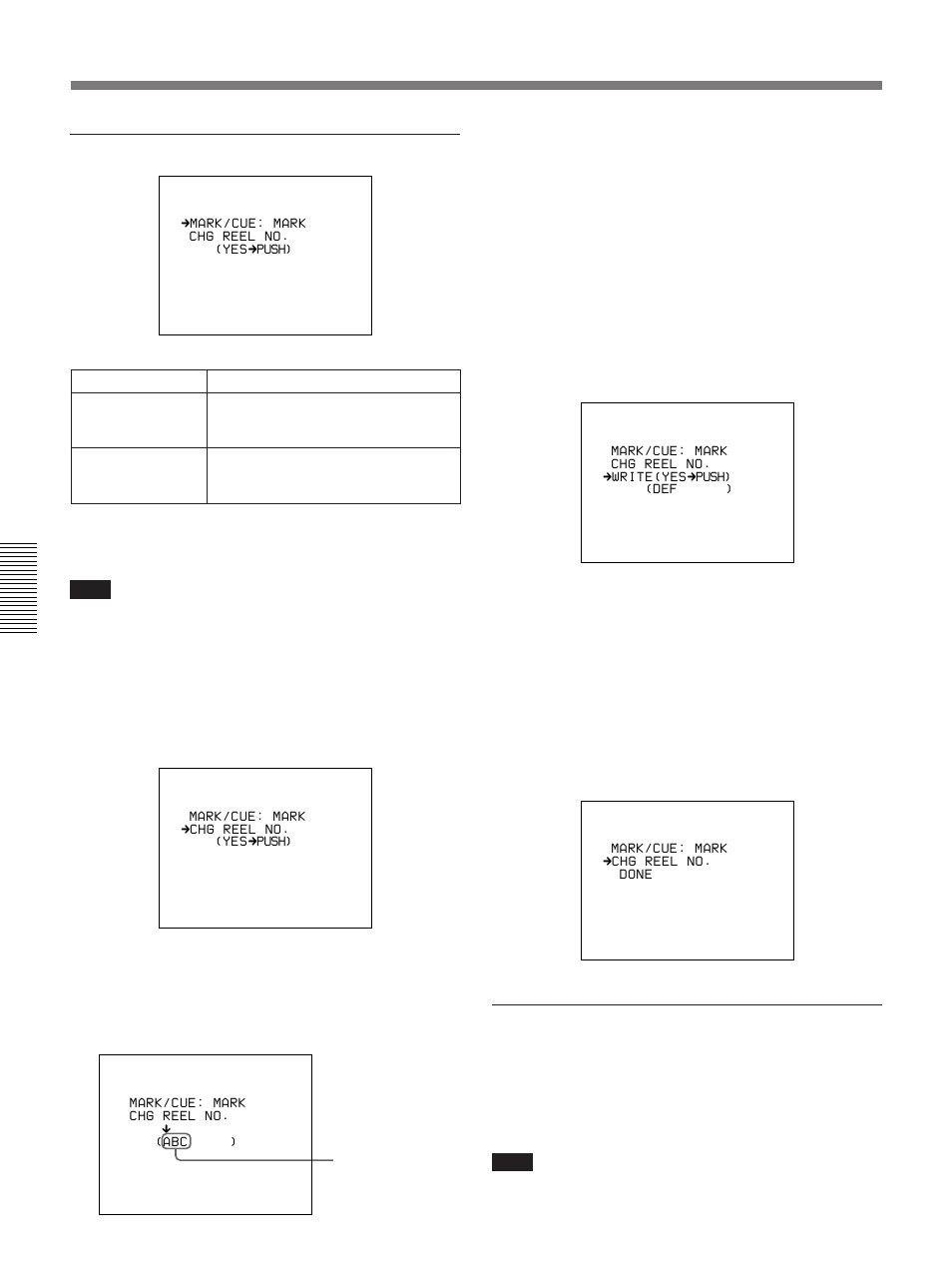 Viewfinder basic menu, Basic menu page 5, Basic menu pages 6 and 7 | Sony 300PF User Manual | Page 80 / 124