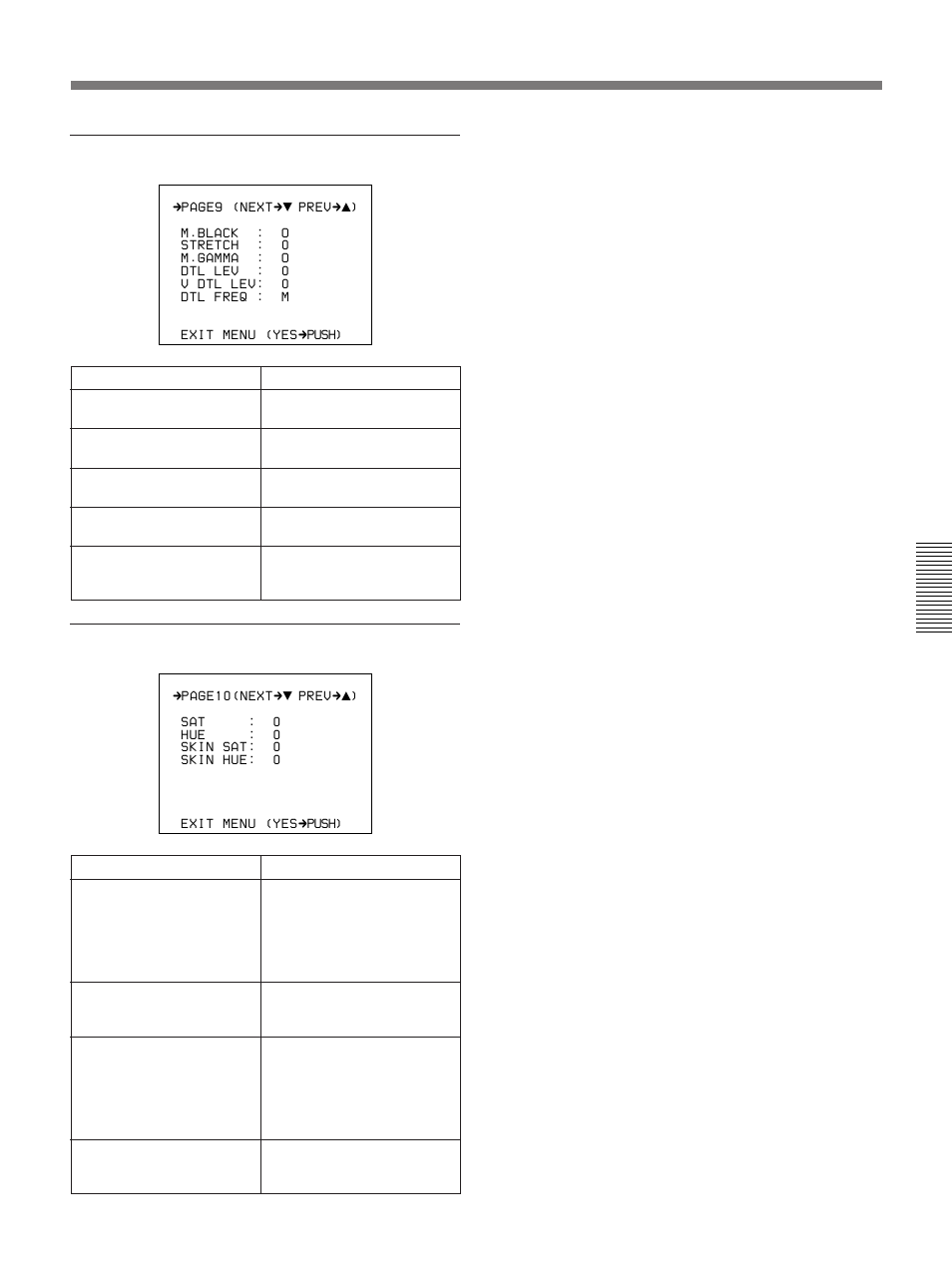 Advanced menu page 9, Advanced menu page 10 | Sony 300PF User Manual | Page 89 / 124