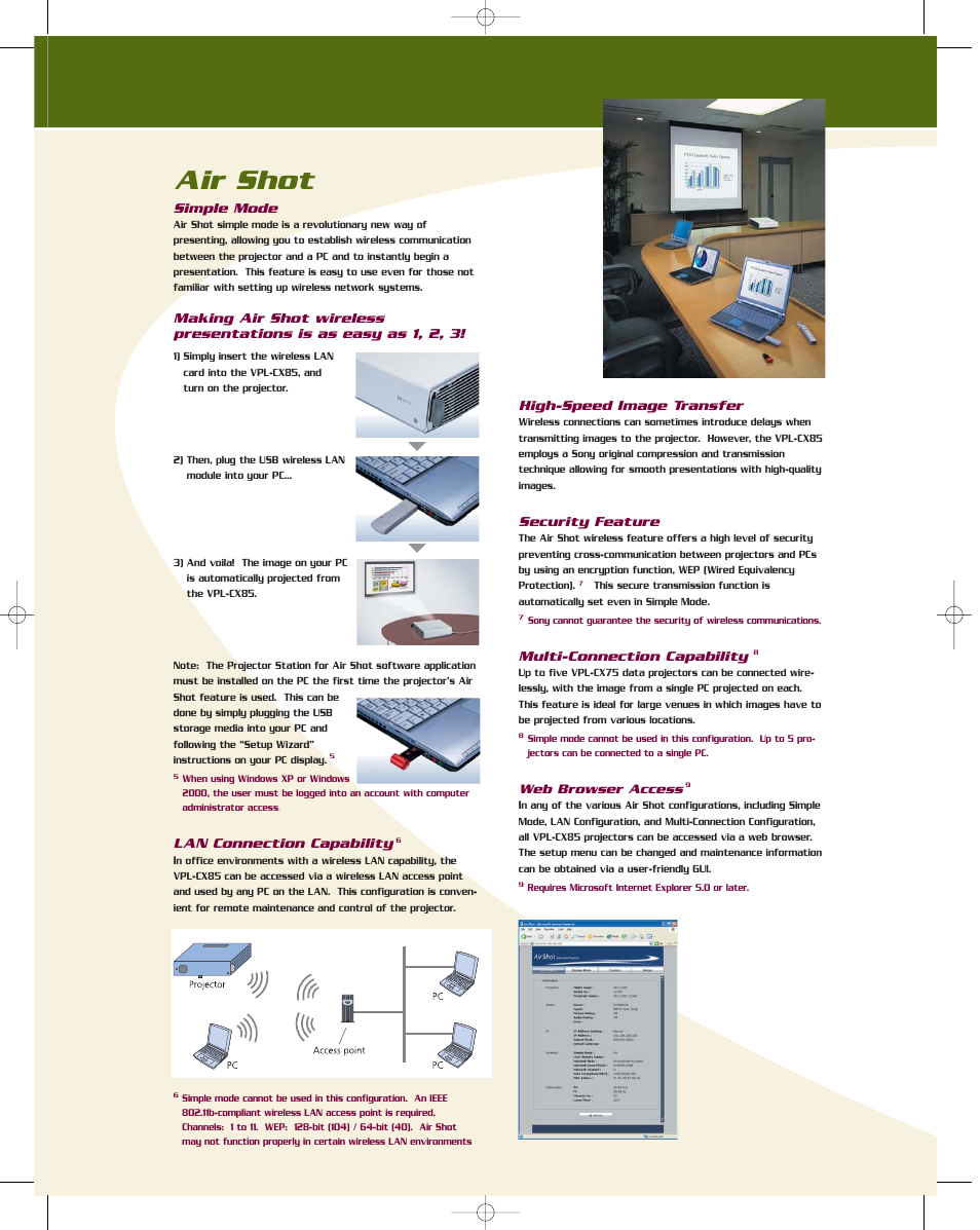 Air shot | Sony VPL CX75 User Manual | Page 3 / 4