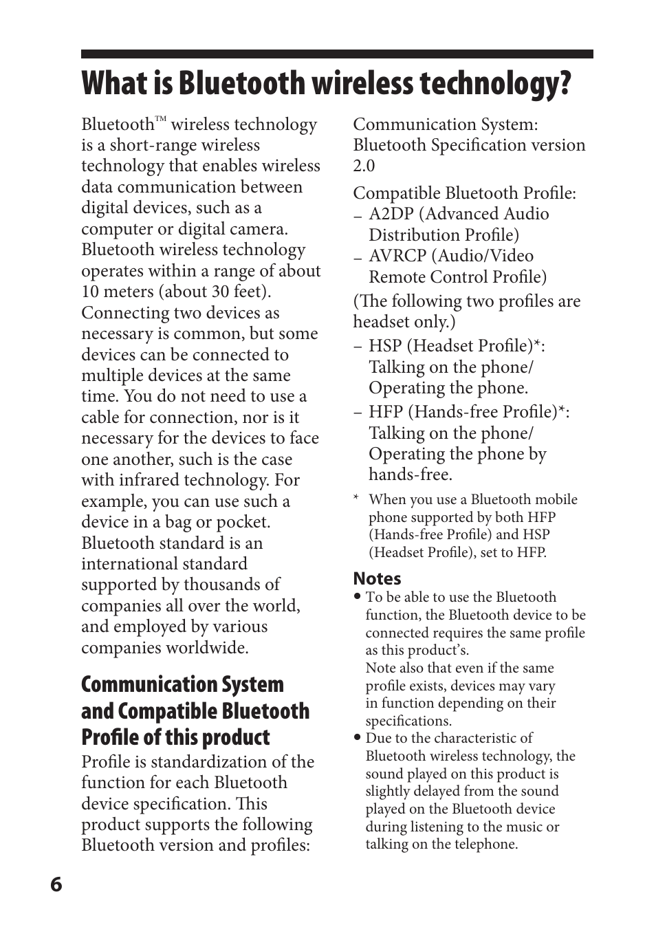 What is bluetooth wireless technology, What is bluetooth wireless, Technology | Sony DR-BT21iK User Manual | Page 6 / 44