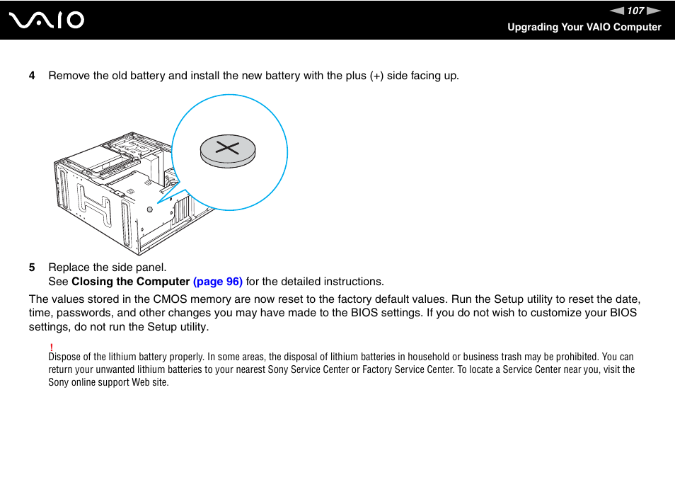 Sony VGC-RC110G User Manual | Page 107 / 180