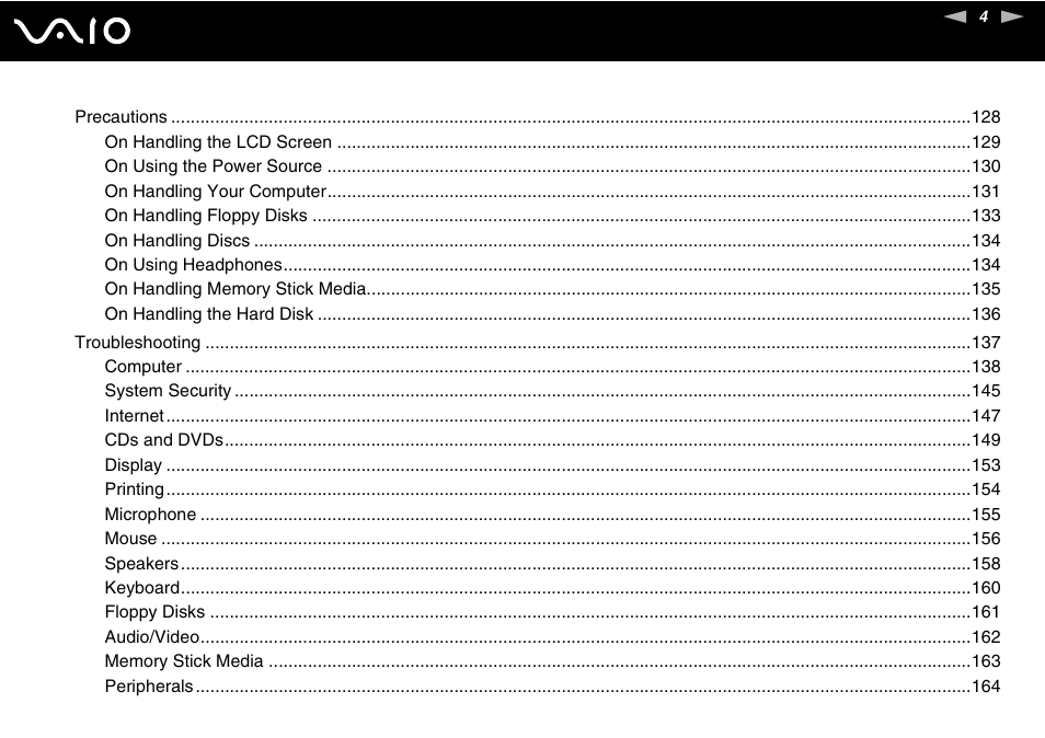 Sony VGC-RC110G User Manual | Page 4 / 180