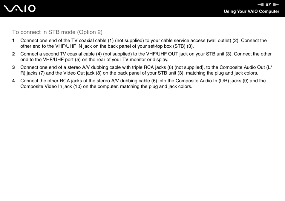 Sony VGC-RC110G User Manual | Page 57 / 180