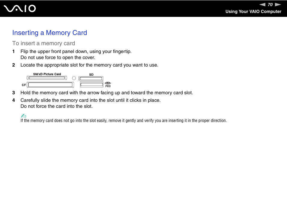Sony VGC-RC110G User Manual | Page 70 / 180