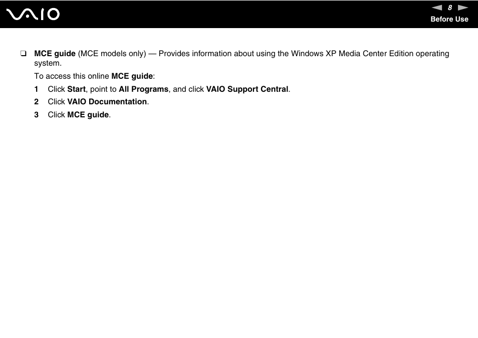 Sony VGC-RC110G User Manual | Page 8 / 180