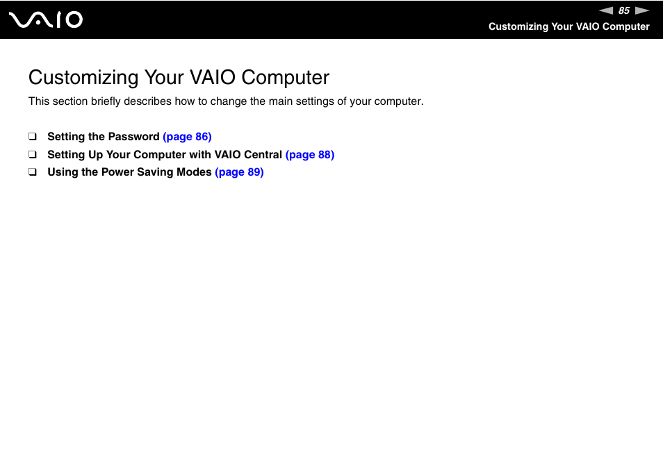 Customizing your vaio computer | Sony VGC-RC110G User Manual | Page 85 / 180