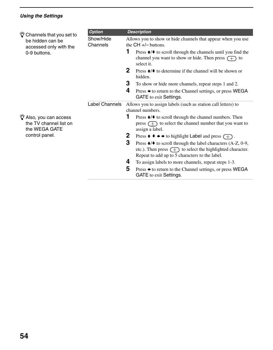 Sony WEGA KLV S23A10 User Manual | Page 54 / 68