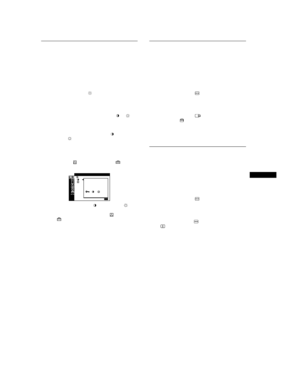 Réglage du centrage de l’image (taille/centrage), Réglage de la taille de l’image (taille/centrage) | Sony CPD-G520 User Manual | Page 31 / 64