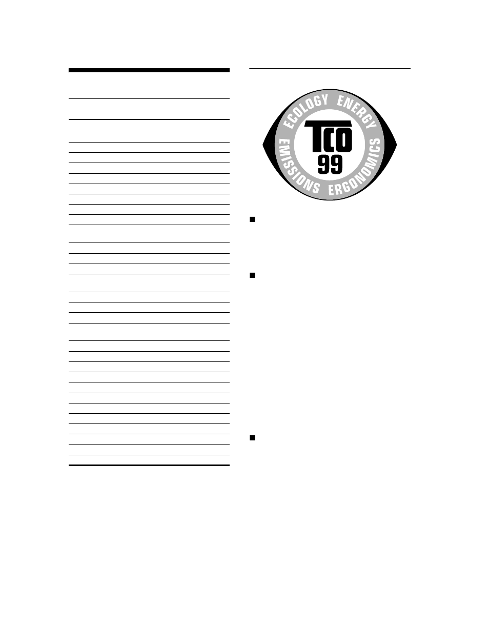 Appendix, Preset mode timing table, Tco’99 eco-document | Appendix) | Sony CPD-G520 User Manual | Page 63 / 64