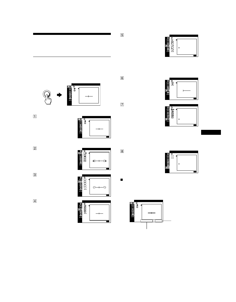 Customizing your monitor, Navigating the menu, Menu | Sony CPD-G520 User Manual | Page 9 / 64