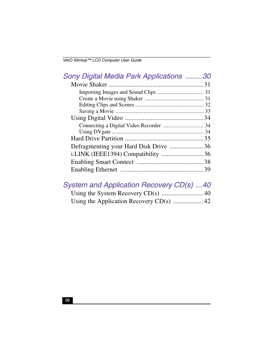 Sony PCV-L640 User Manual | Page 10 / 69