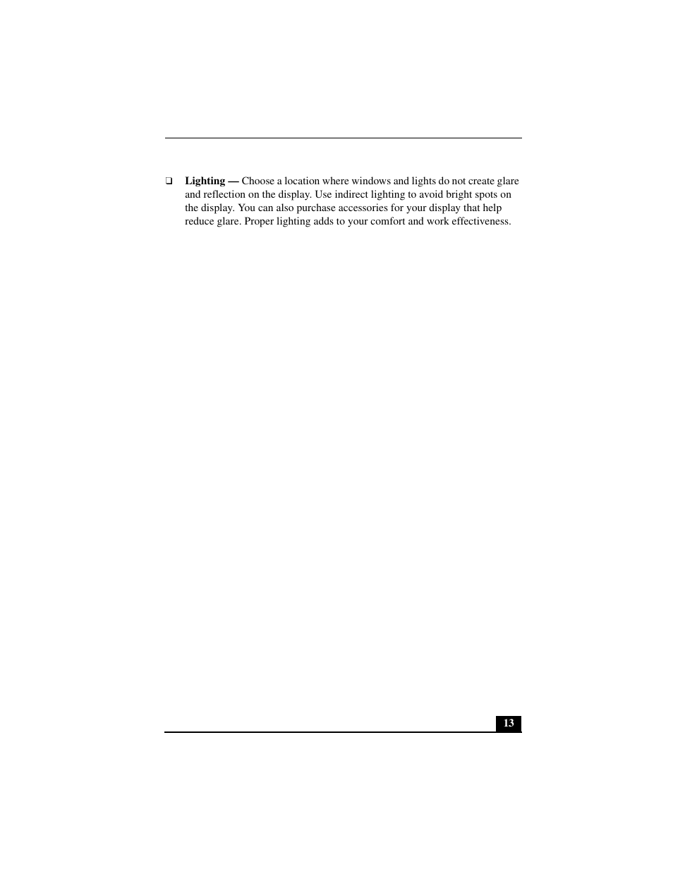 Lighting | Sony PCV-L640 User Manual | Page 13 / 69