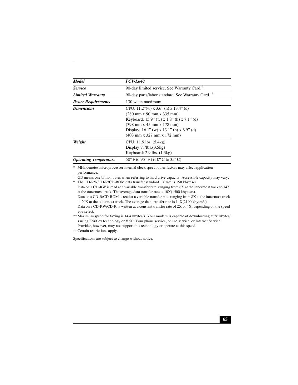 Sony PCV-L640 User Manual | Page 65 / 69