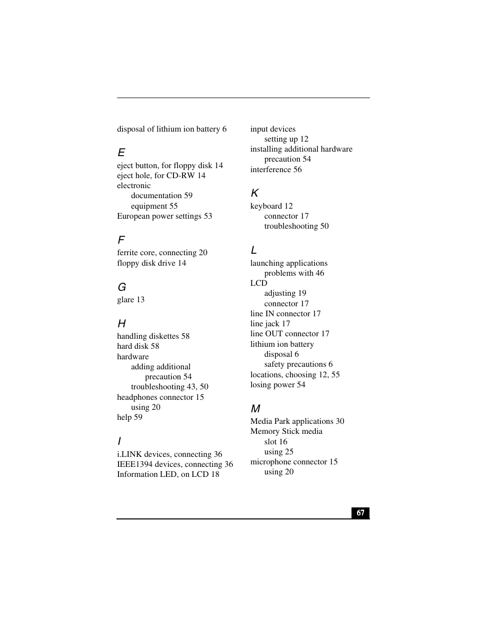 Sony PCV-L640 User Manual | Page 67 / 69