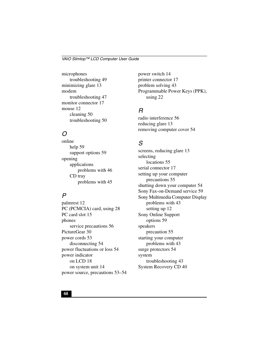 Sony PCV-L640 User Manual | Page 68 / 69