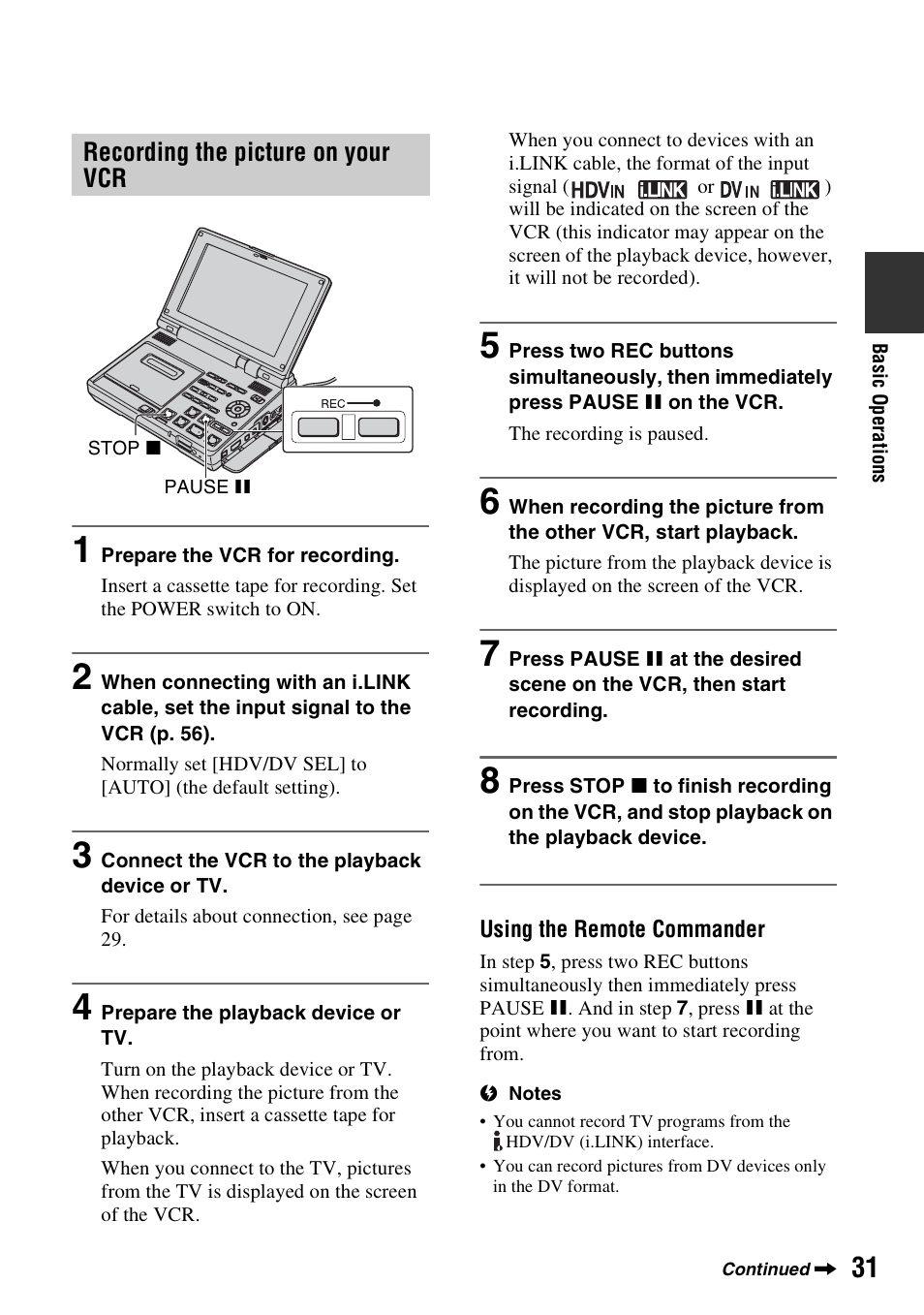 Sony GV-HD700E User Manual | Page 31 / 112