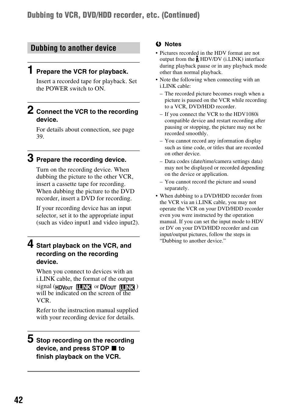 Sony GV-HD700E User Manual | Page 42 / 112