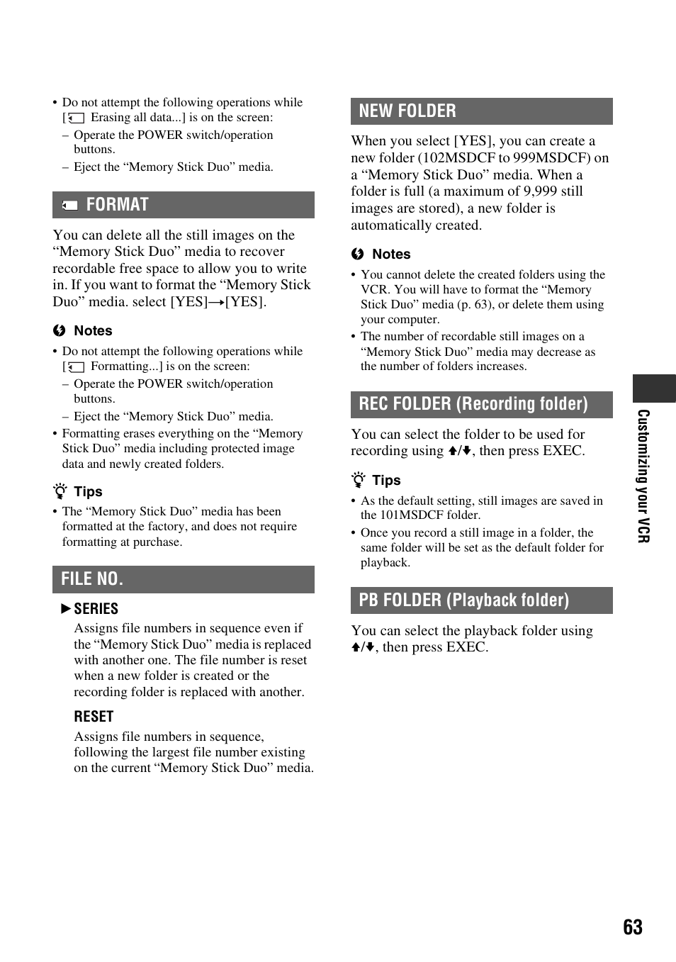 Sony GV-HD700E User Manual | Page 63 / 112