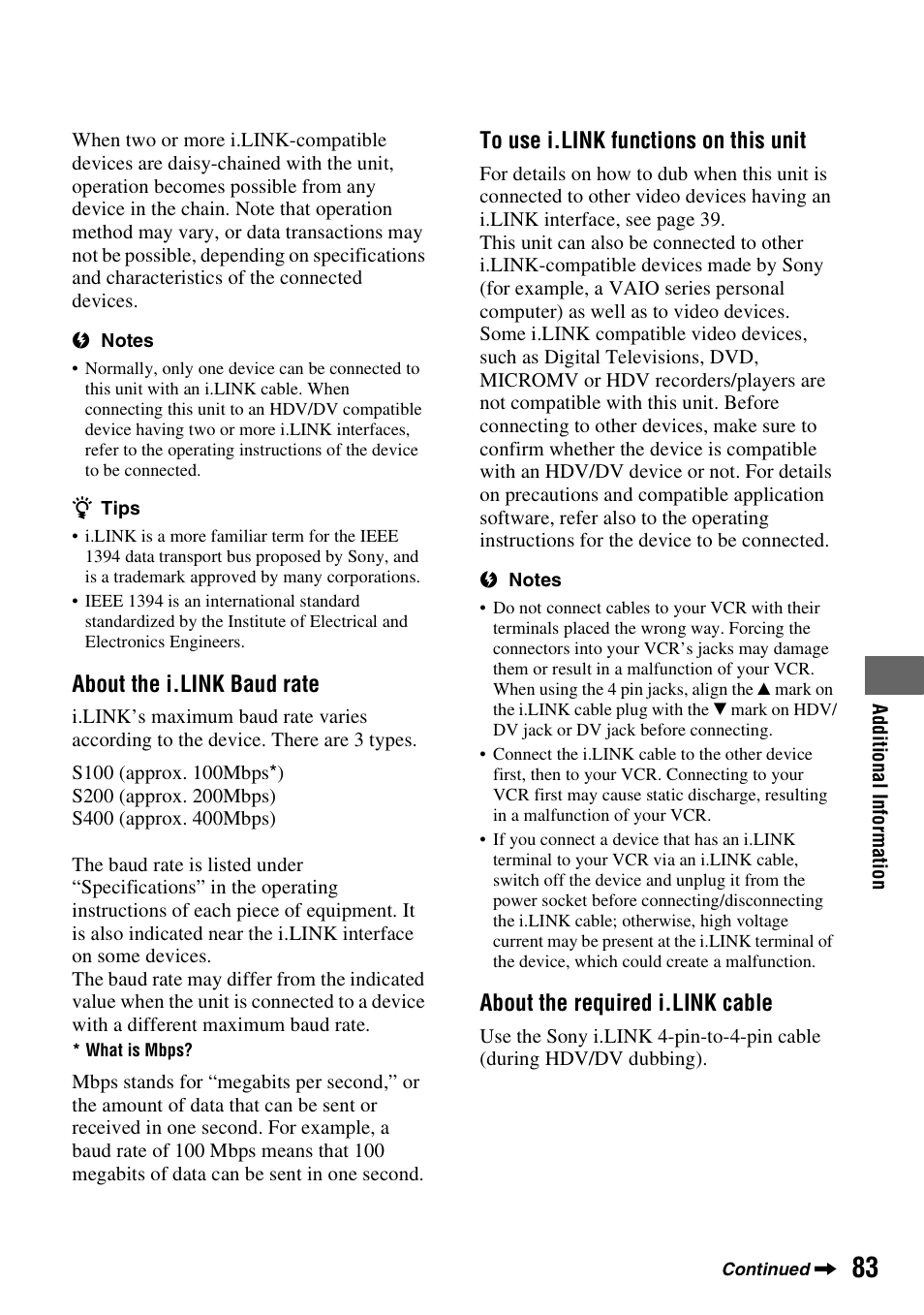 Sony GV-HD700E User Manual | Page 83 / 112