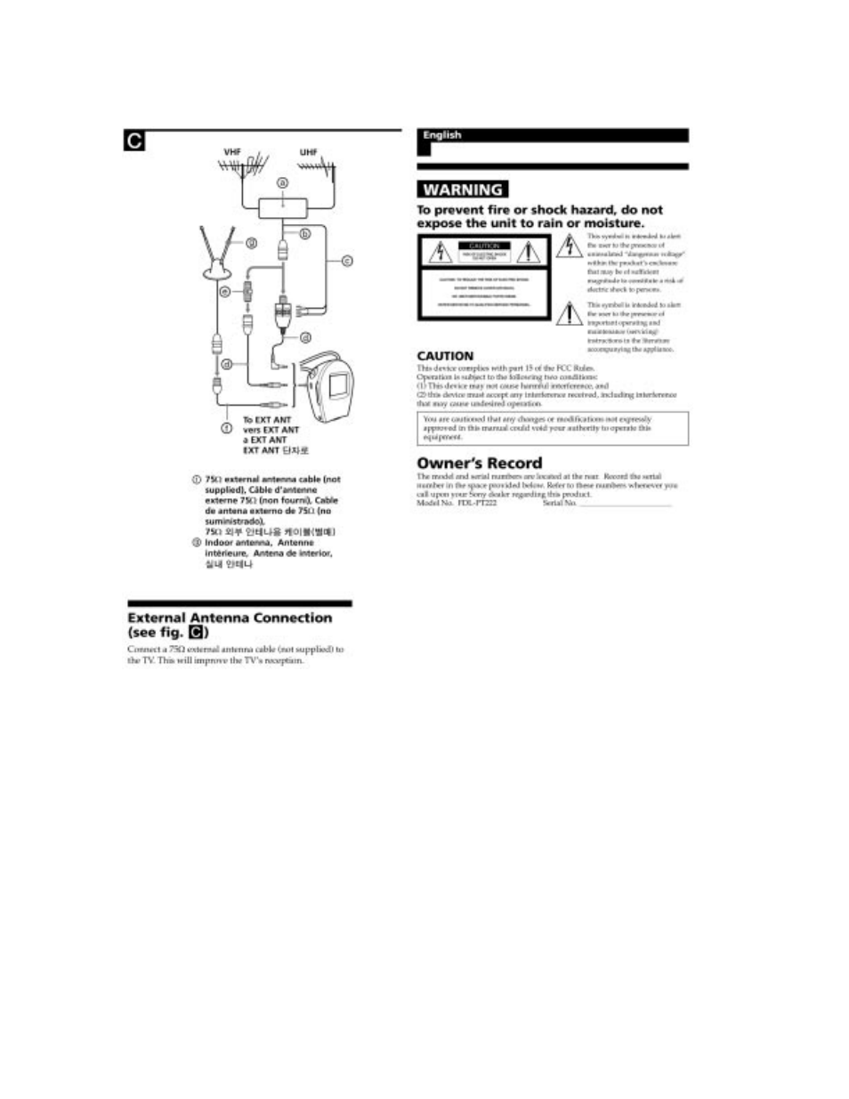 Sony FDL-PT222 User Manual | Page 4 / 24