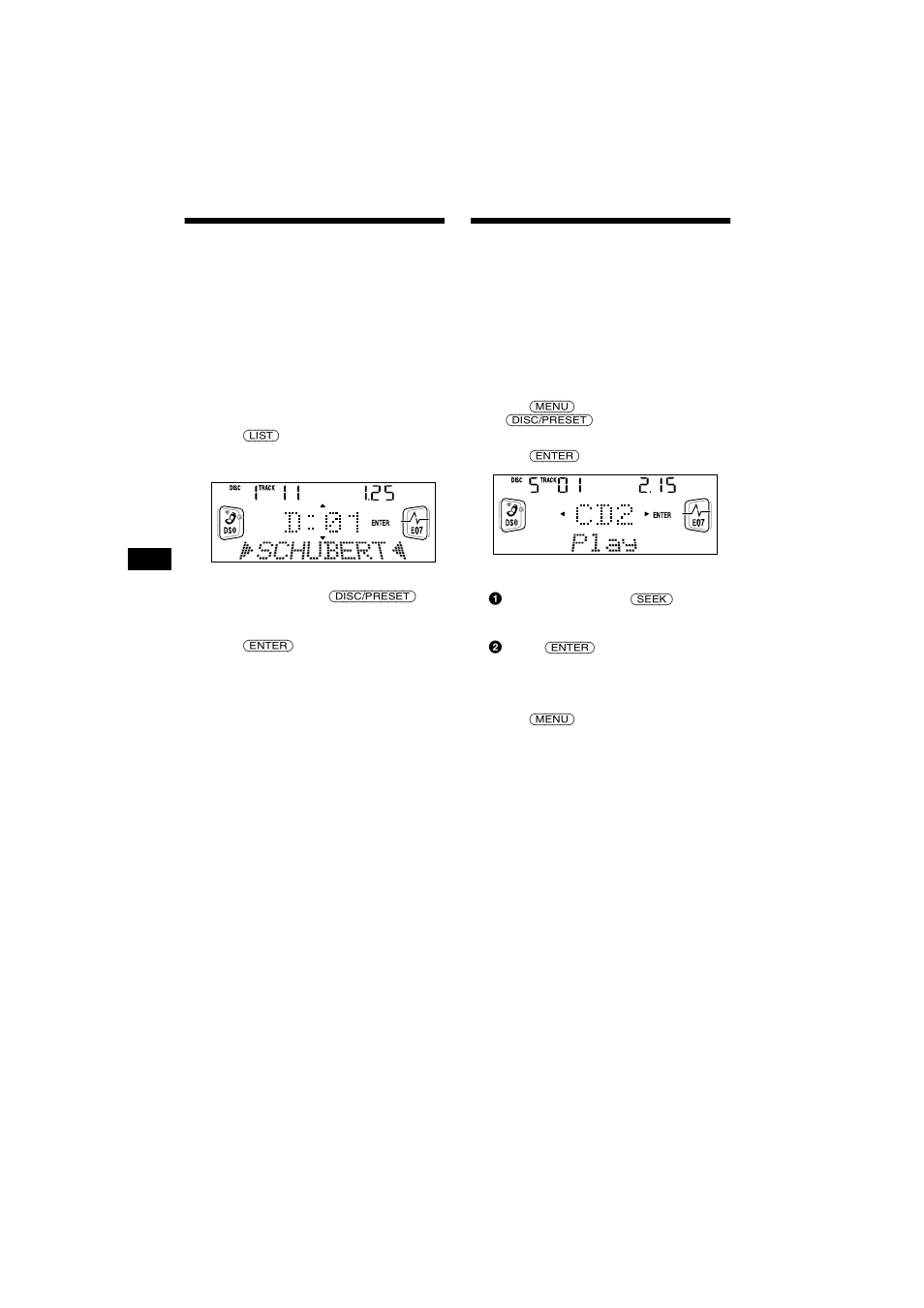 Locating a disc by name — list-up, Selecting specific tracks for playback — bank, List-up | Selecting specific tracks for playback, Bank, Locating a disc by name | Sony CDX-CA750X User Manual | Page 12 / 92