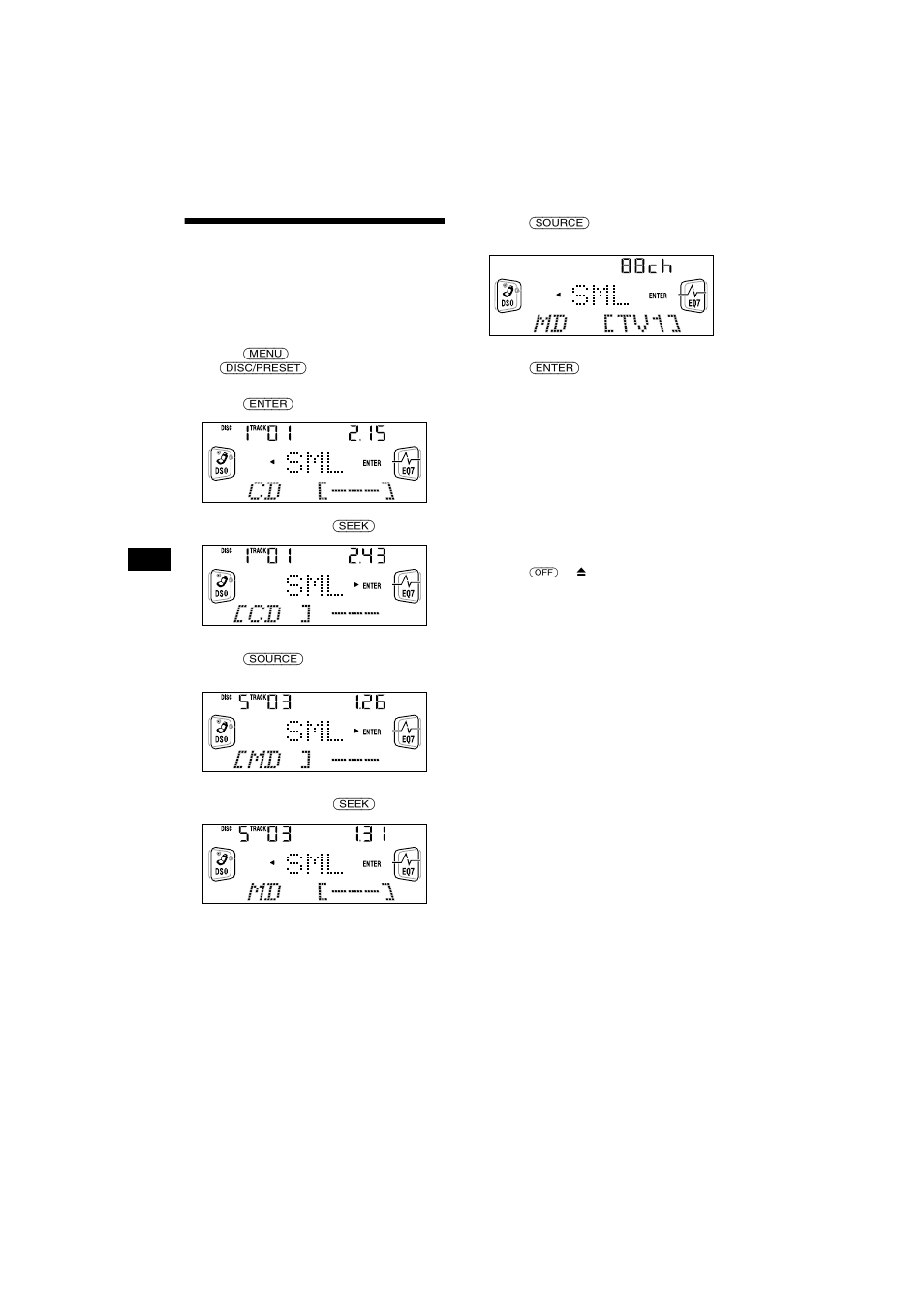 Watching the tv or video while listening, To a cd or md | Sony CDX-CA750X User Manual | Page 24 / 92