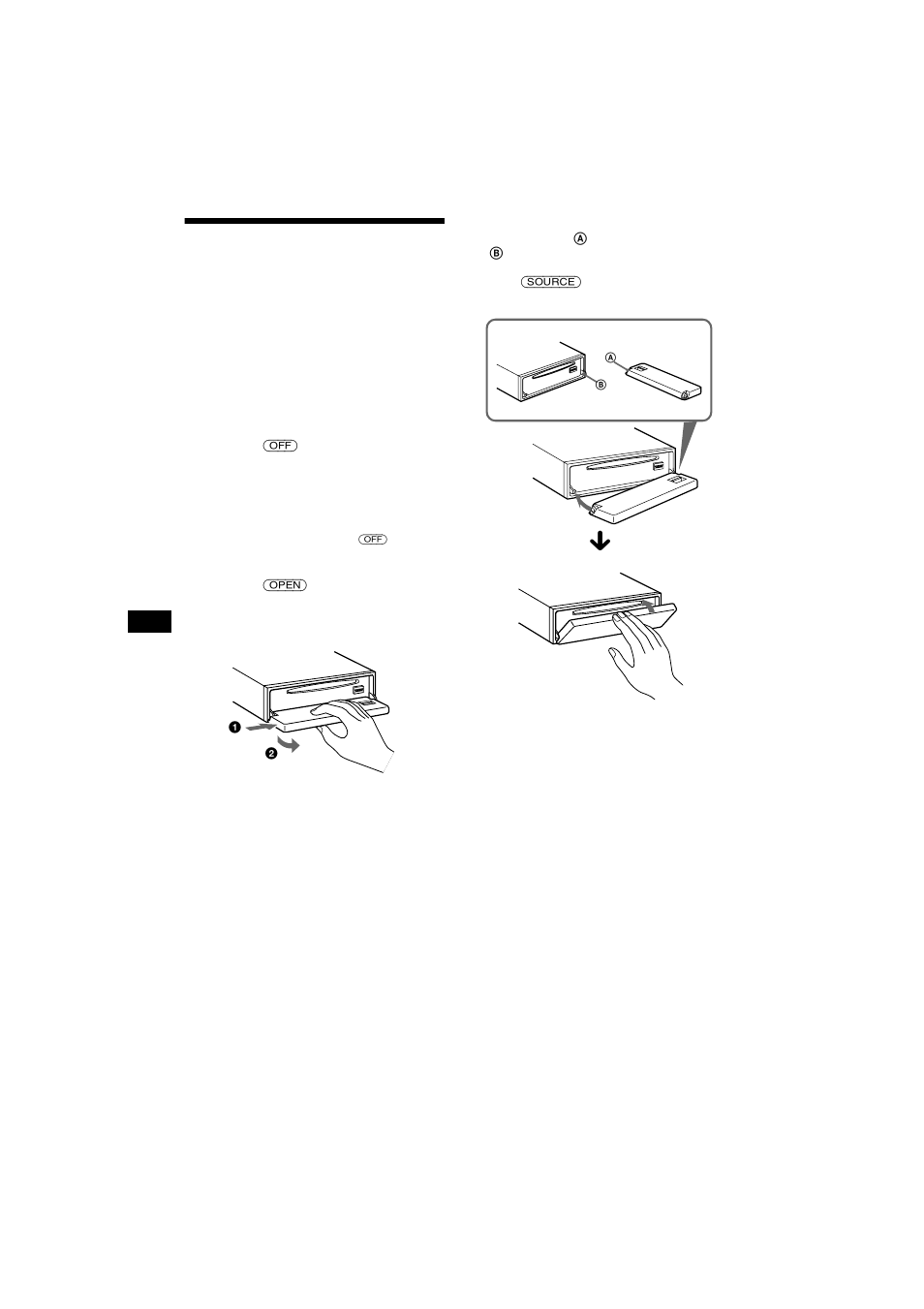 Extracción del panel frontal | Sony CDX-CA750X User Manual | Page 66 / 92
