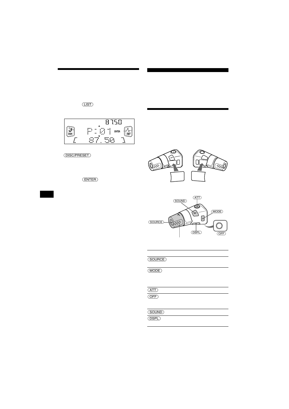 Sintonización de emisoras mediante lista, Listado, Otras funciones | Uso del mando rotativo | Sony CDX-CA750X User Manual | Page 74 / 92