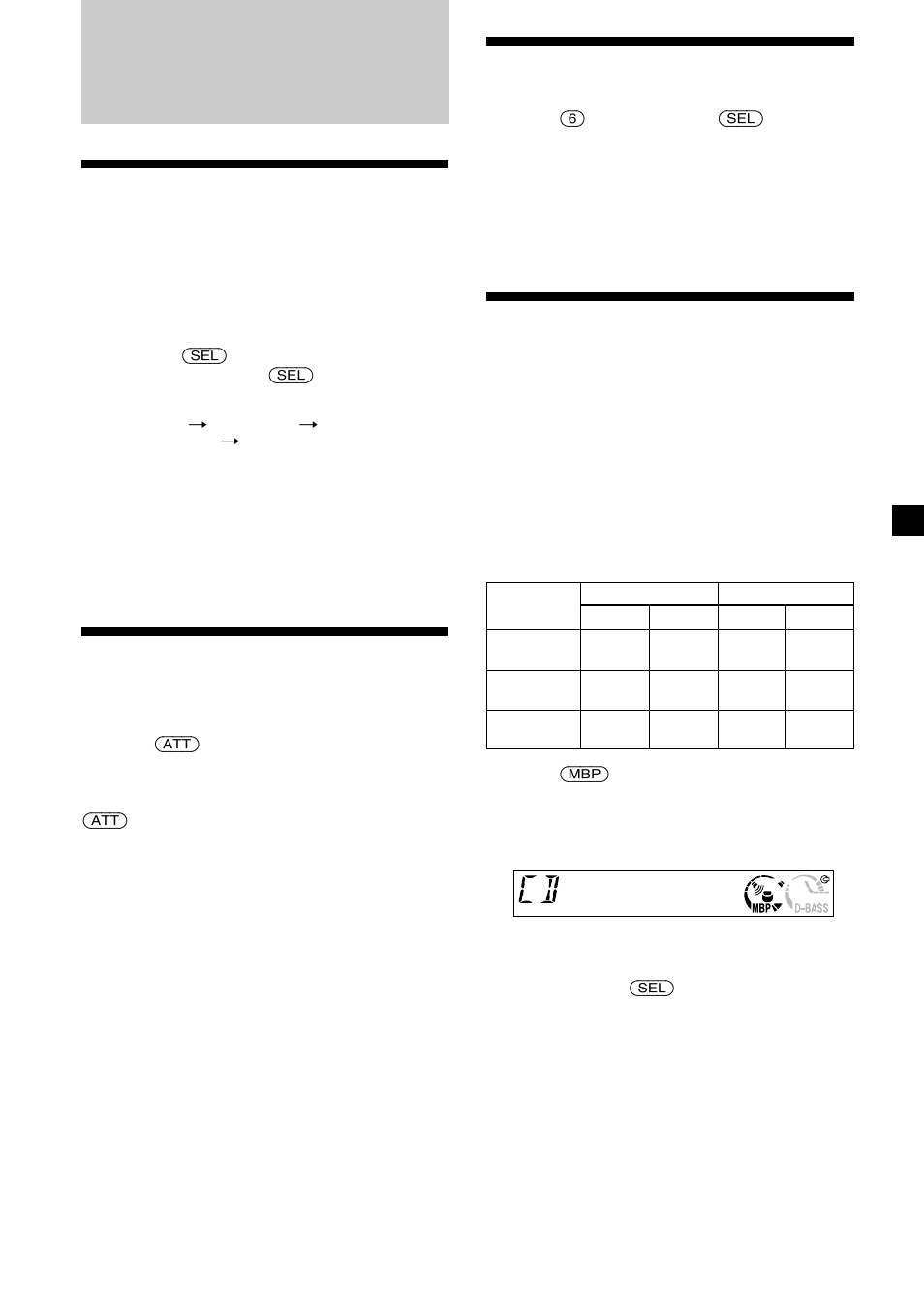 Other functions, Adjusting the sound characteristics, Quickly attenuating the sound | Canceling the beep sound, 11 canceling the beep sound, Selecting the sound position | Sony CDX-L430X User Manual | Page 11 / 48