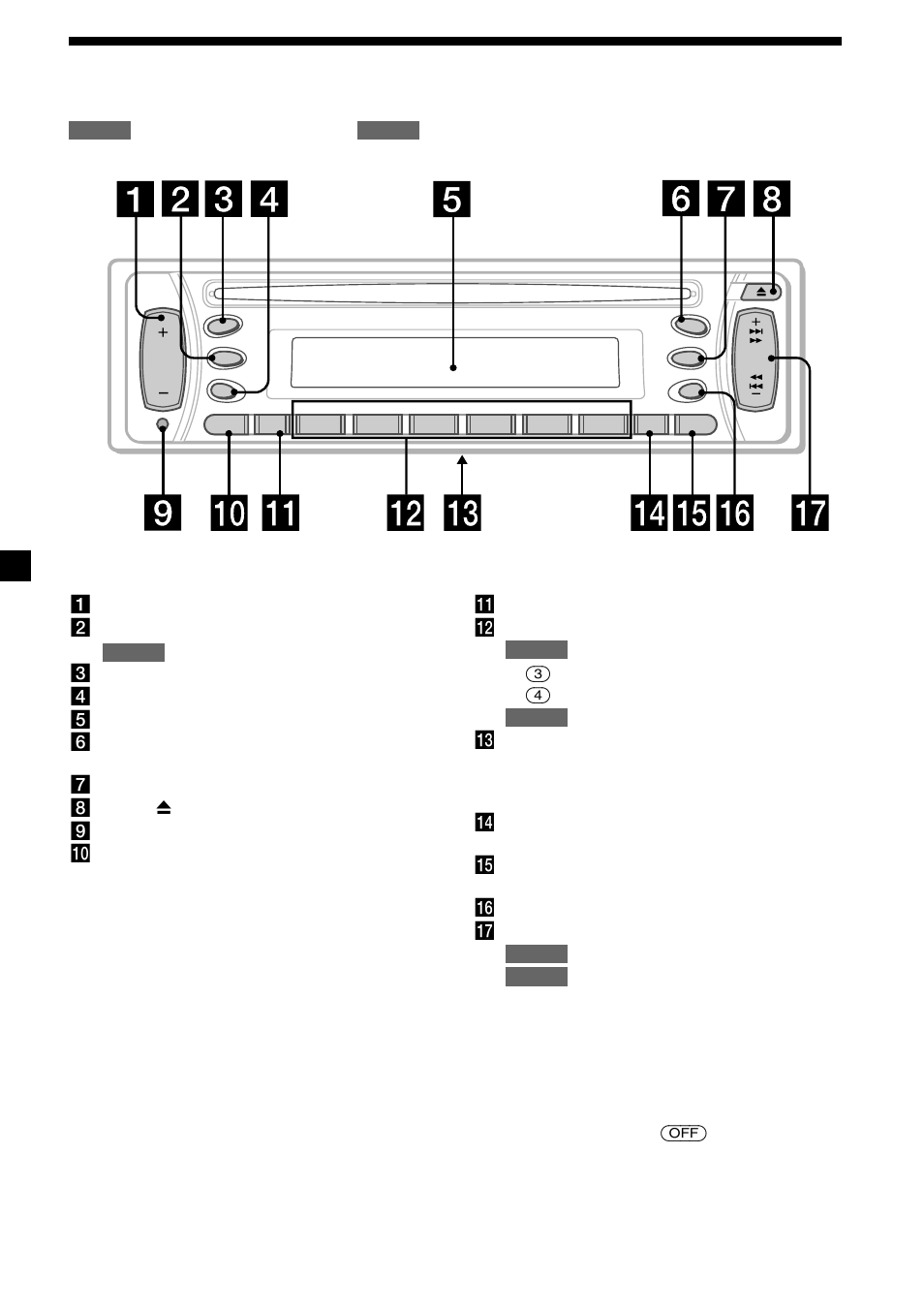 4ubicación de los controles | Sony CDX-L430X User Manual | Page 20 / 48