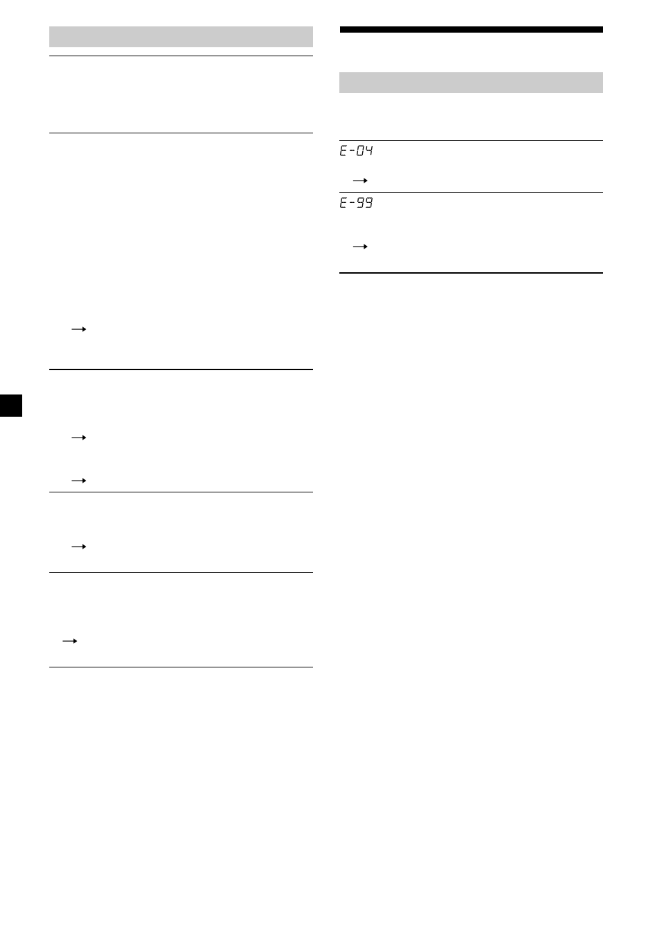 Indicaciones de error | Sony CDX-L430X User Manual | Page 32 / 48