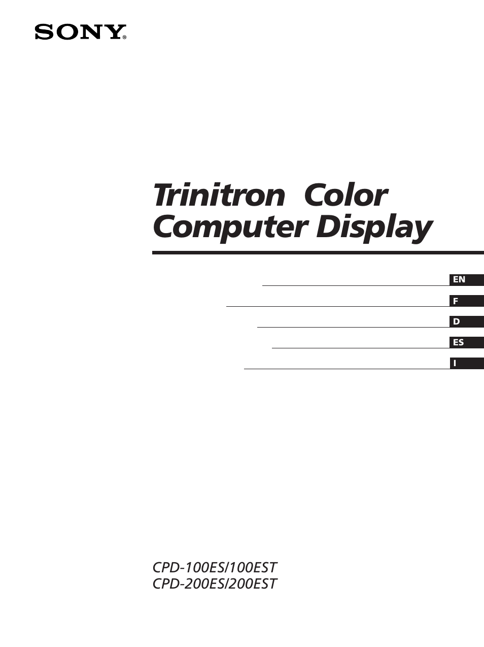 Sony CPD-100ES User Manual | 44 pages