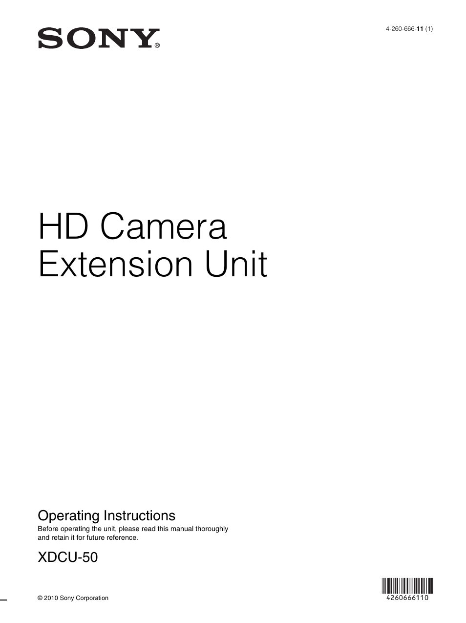 Sony XDCU-50 User Manual | 24 pages