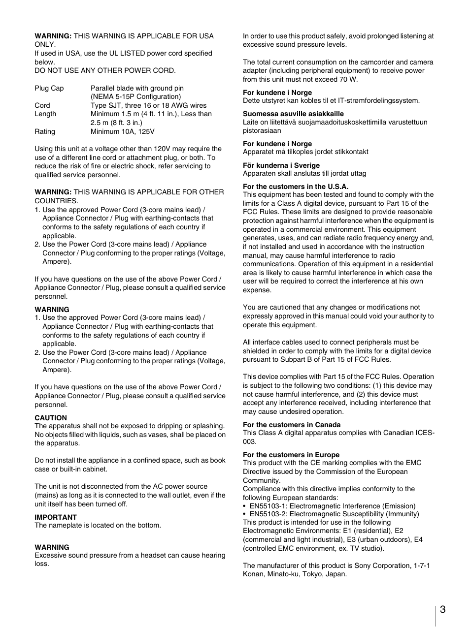Sony XDCU-50 User Manual | Page 3 / 24