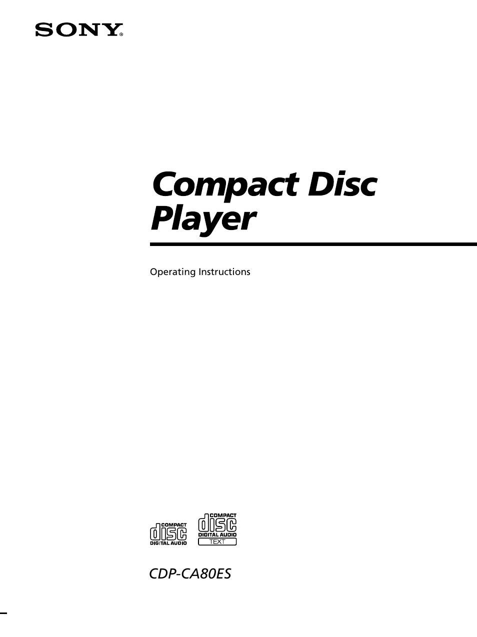 Sony CDP-CA80ES User Manual | 24 pages