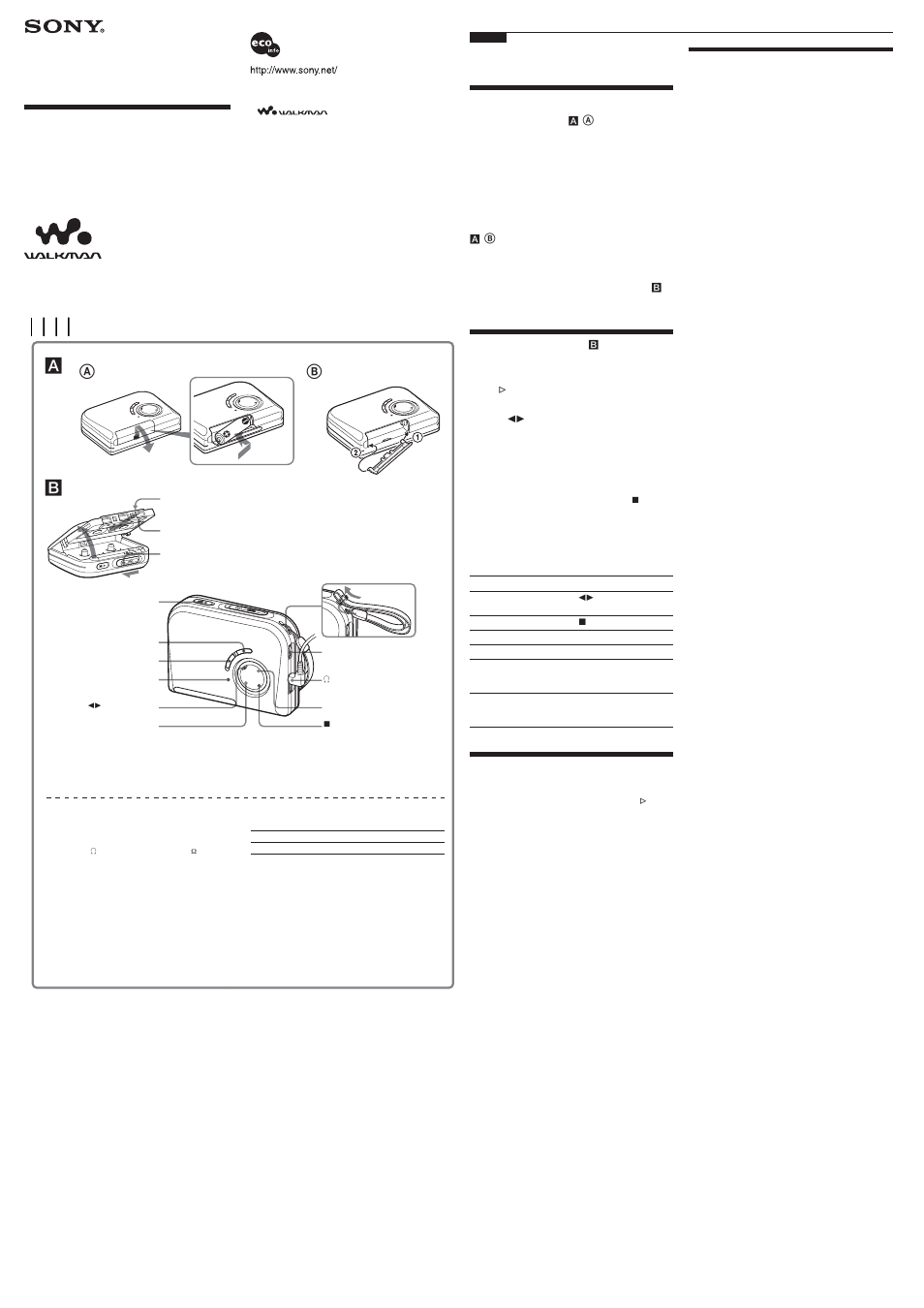 Sony WM-EX422 User Manual | 2 pages