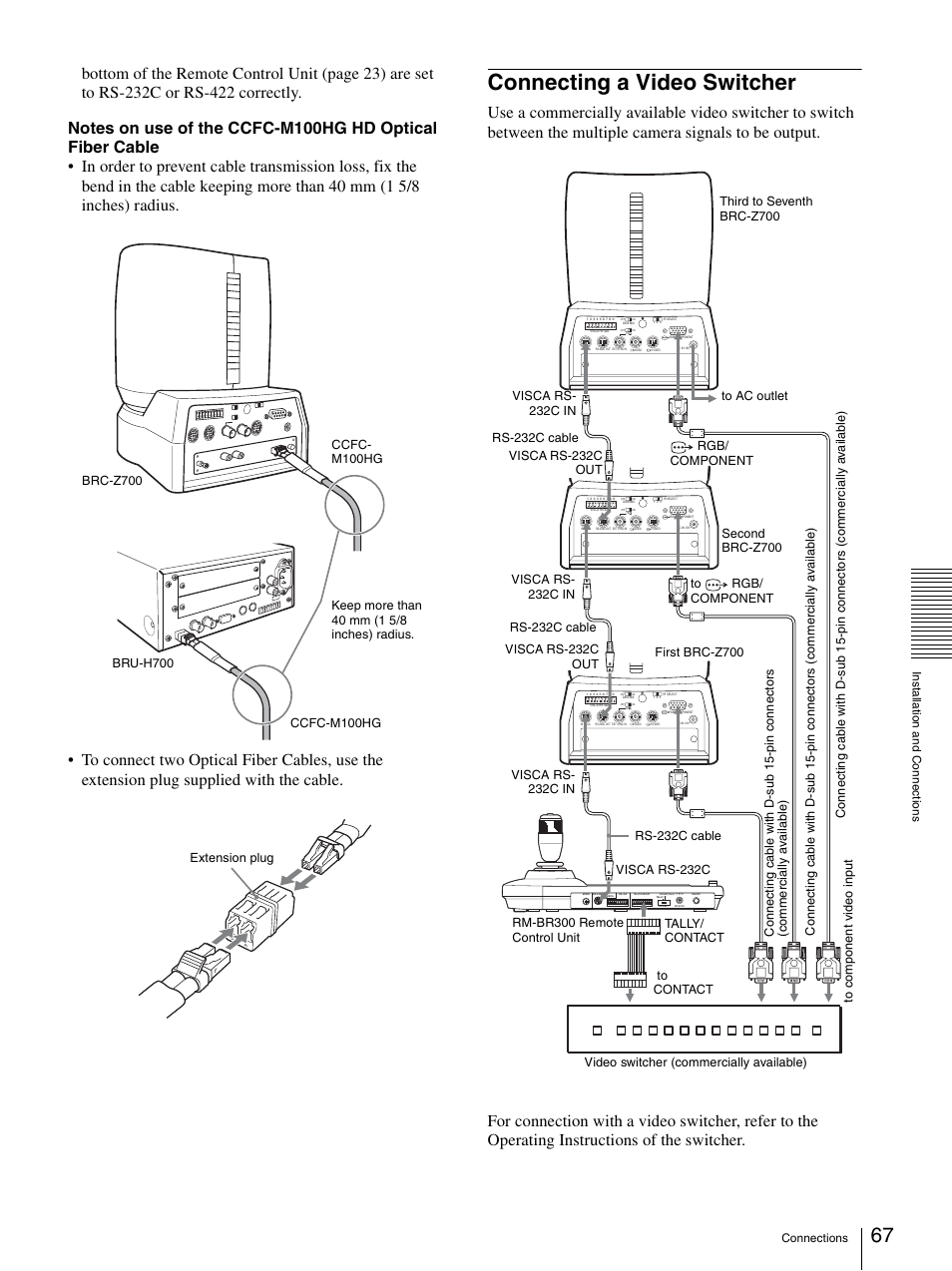 Connecting a video switcher | Sony BRC-Z700 User Manual | Page 67 / 91