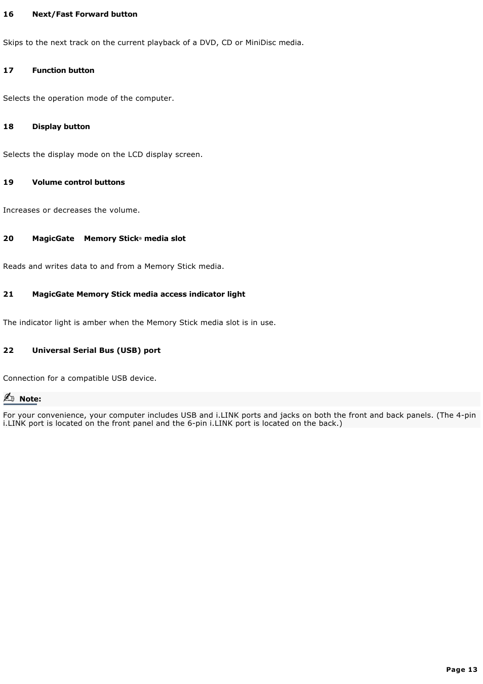 Sony MX User Manual | Page 13 / 114