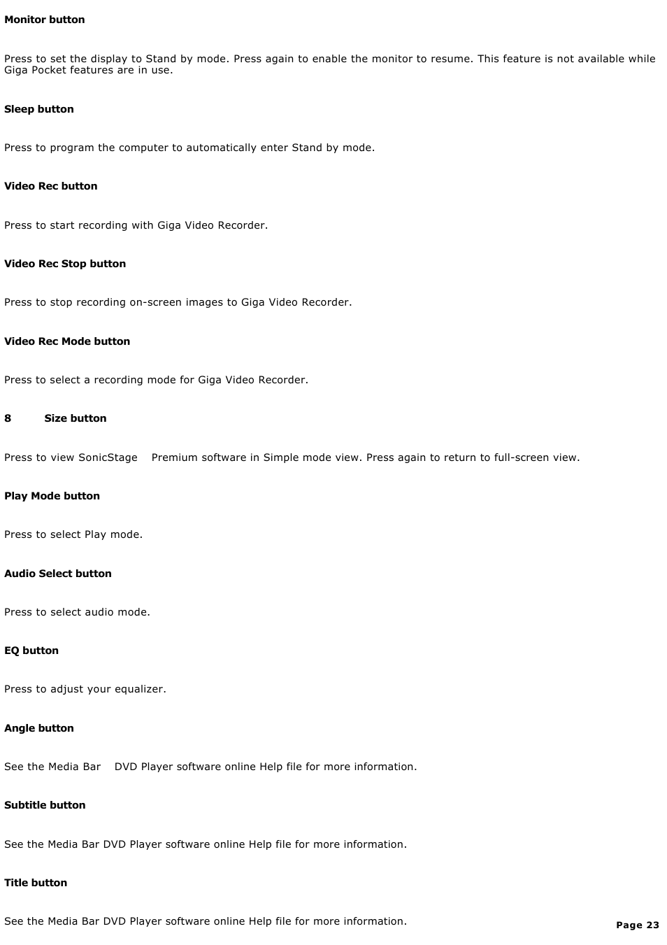 Sony MX User Manual | Page 23 / 114