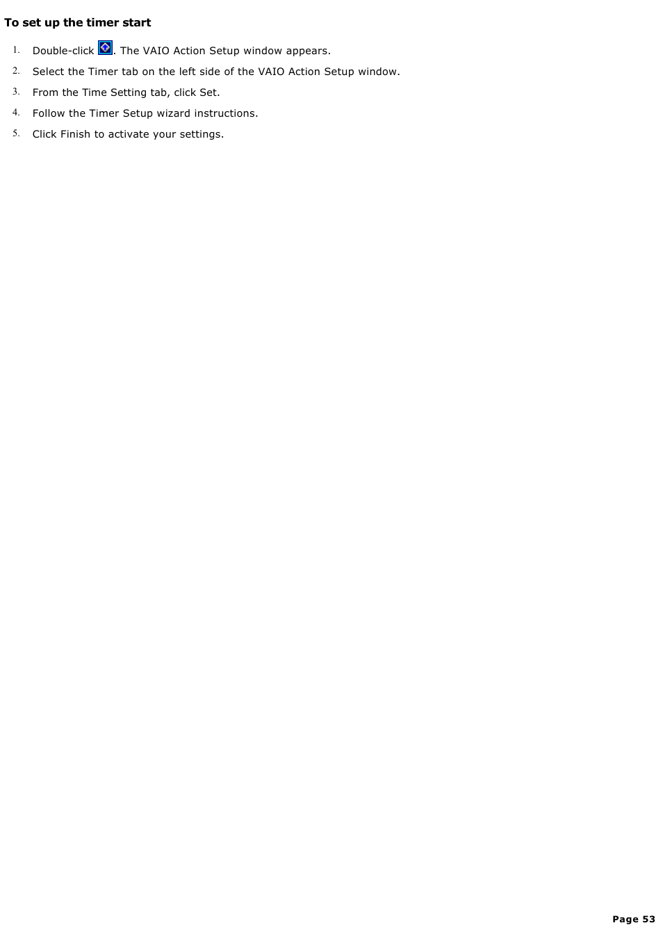 To set up the timer start | Sony MX User Manual | Page 53 / 114