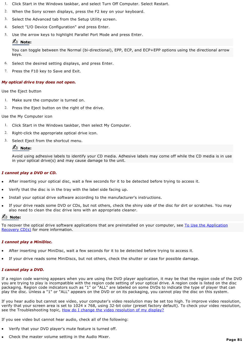 Sony MX User Manual | Page 81 / 114