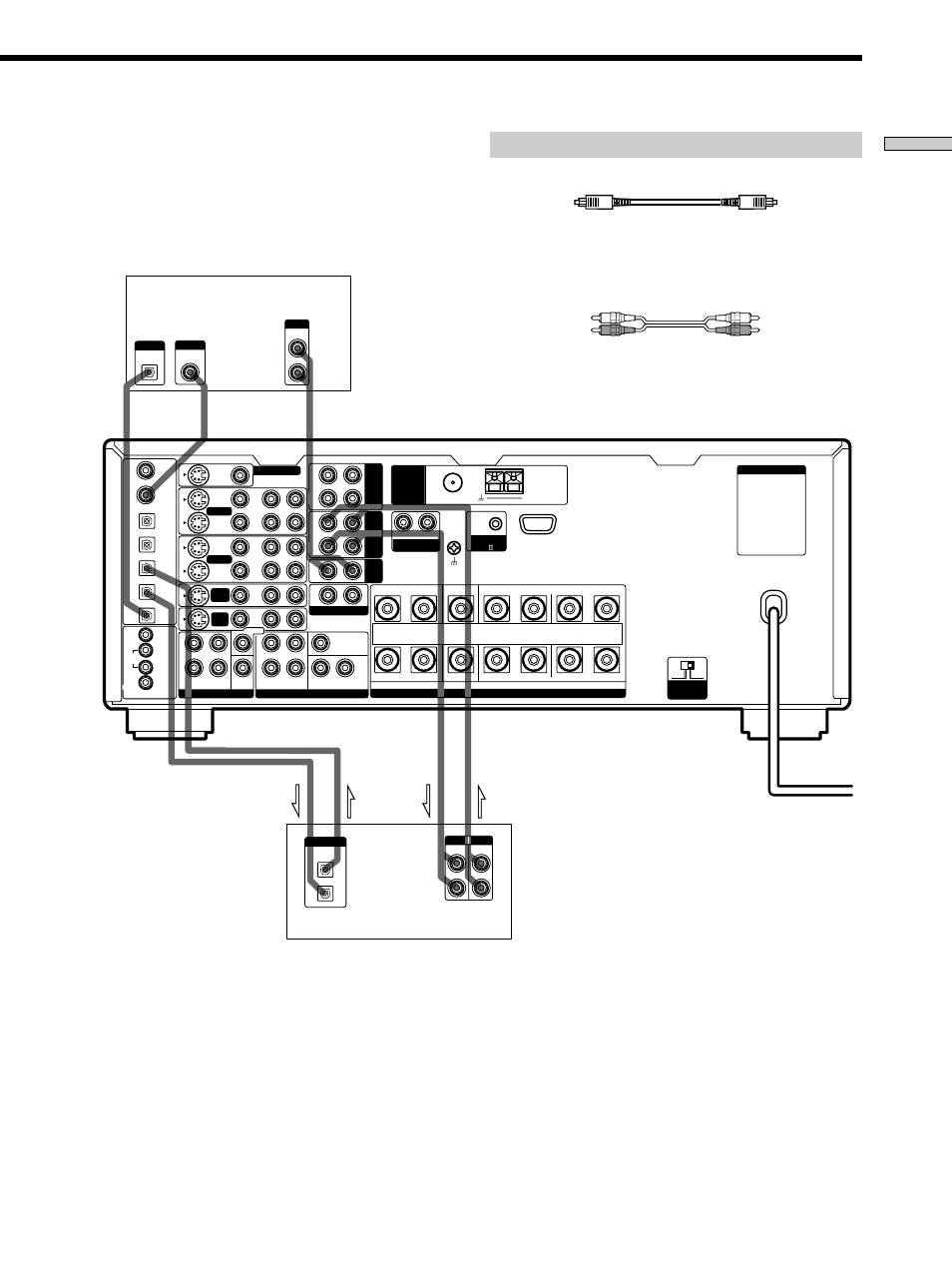 Required cords, Hooking up the components, Black | Sony STR-DA777ES User Manual | Page 9 / 64