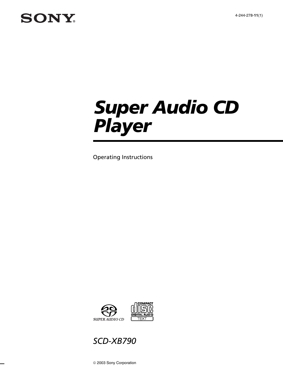 Sony SCD-XB790 User Manual | 28 pages