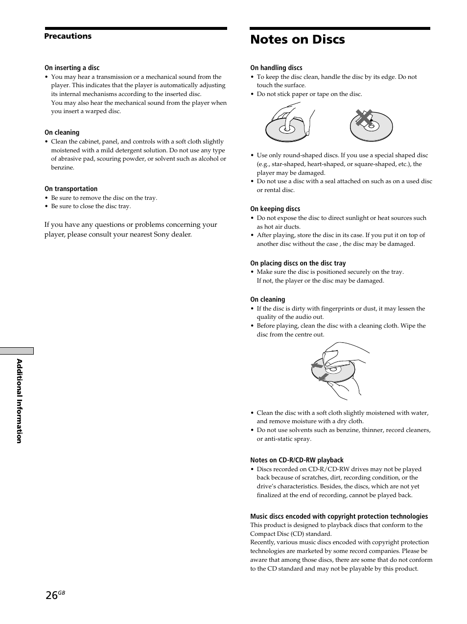 Notes on discs | Sony SCD-XB790 User Manual | Page 26 / 28