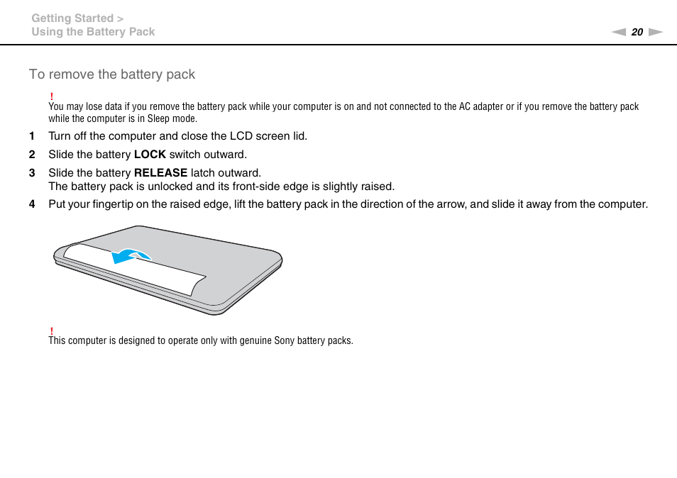 Sony VAIO VPCM1 User Manual | Page 20 / 133