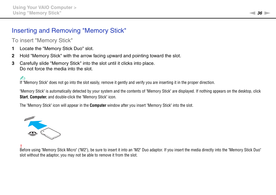 Sony VAIO VPCM1 User Manual | Page 36 / 133