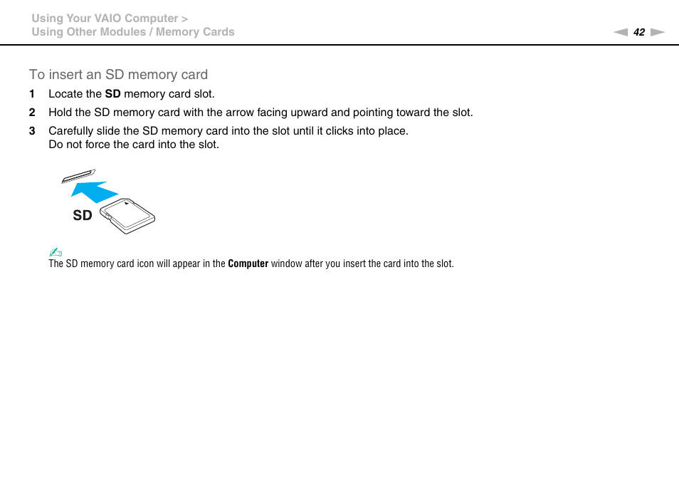 Sony VAIO VPCM1 User Manual | Page 42 / 133